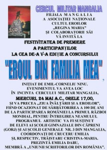 xAfiș Festiv. premiere concurs „Eroul din familia mea”, 24.05.2017