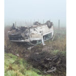 Accident DN3, microbuz răsturnat