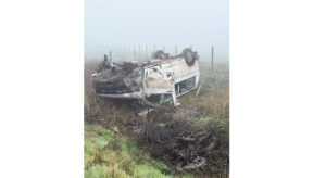 Accident DN3, microbuz răsturnat