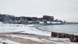 Portul Turistic și centrul Mangaliei, după prima zăpadă din acest an