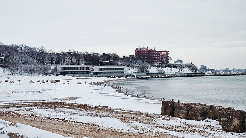 Portul Turistic și centrul Mangaliei, după prima zăpadă din acest an