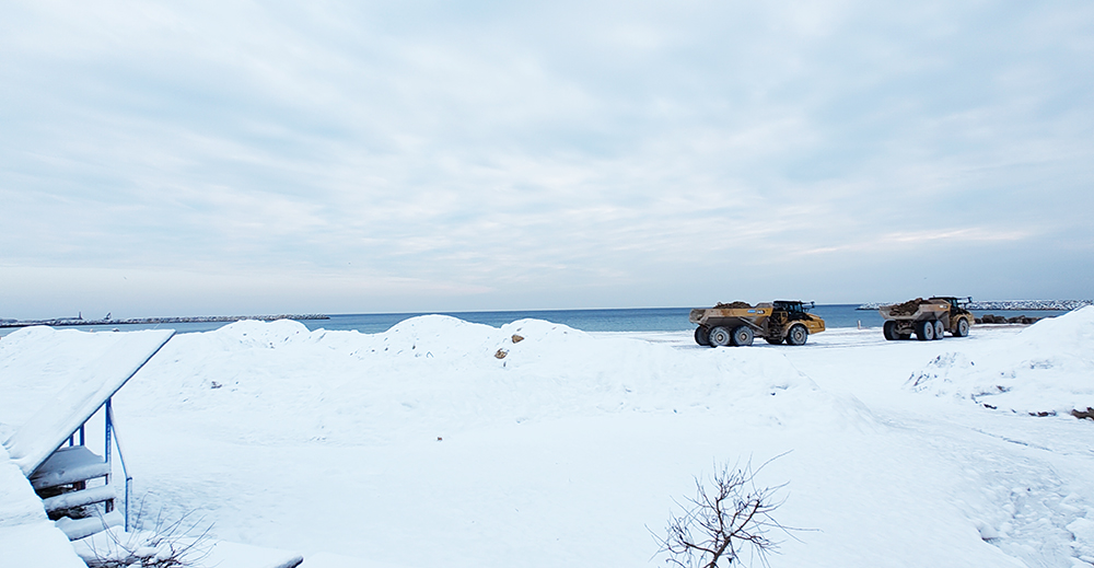Portul Turistic și centrul Mangaliei, după prima zăpadă din acest an