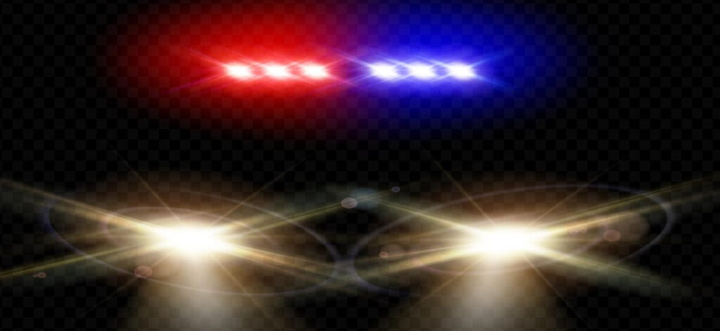 Girofar, politie noaptea