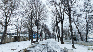 Portul Turistic și centrul Mangaliei, după prima zăpadă din acest an