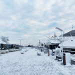 Portul Turistic și centrul Mangaliei, după prima zăpadă din acest an