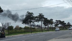 (VIDEO) Un nou incendiu la ieșire din Mangalia, spre Baltă
