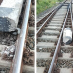 Bucată de beton Mangalia sinele de tren