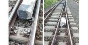 Bucată de beton Mangalia sinele de tren