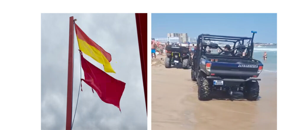 Steagul roșu pe plaje